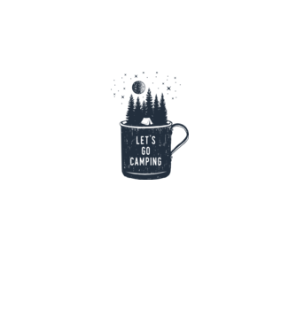 Lets Go Camping minta fehér pólón