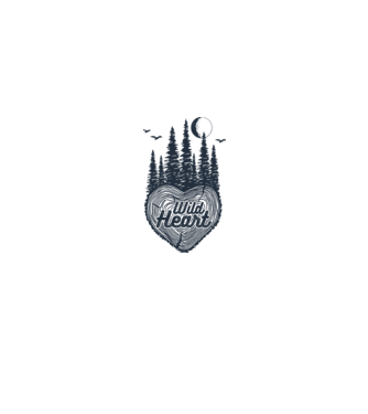 Wild Heart minta fehér pólón