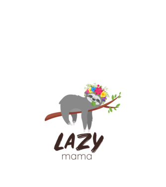 Lazy Mama minta fehér pólón