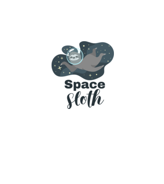 Space Sloth minta fehér pólón