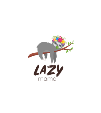 Lazy Mama minta fehér pólón