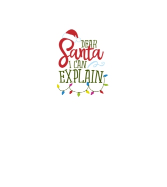 Dear Santa I Can Explain minta fehér pólón