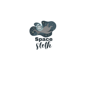 Space Sloth minta fehér pólón