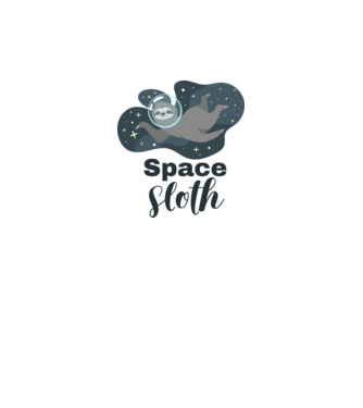 Space Sloth minta fehér pólón