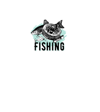 Fishing minta fehér pólón