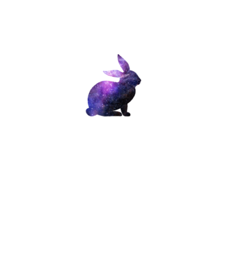 Galaxis nyuszi minta fehér pólón
