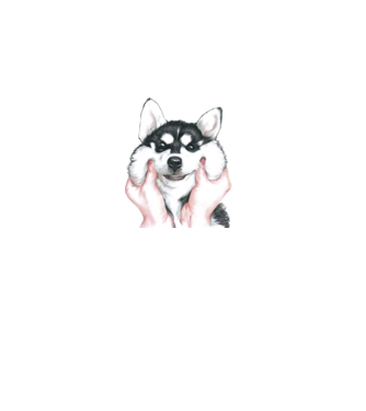 Husky minta fehér pólón