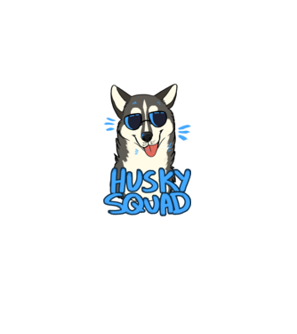 Husky Squad minta fekete pólón