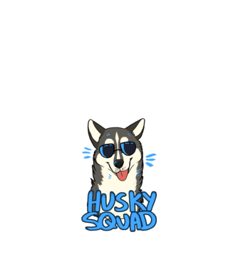 Husky Squad minta fekete pólón