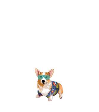 Corgi  minta fehér pólón