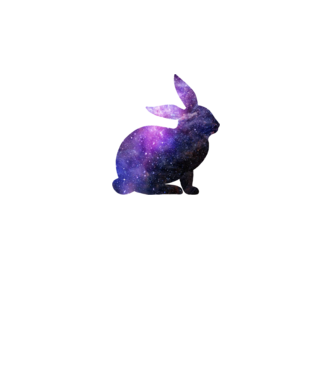Galaxis nyuszi minta fehér pólón