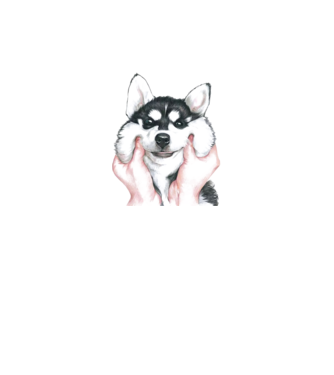 Husky minta fehér pólón