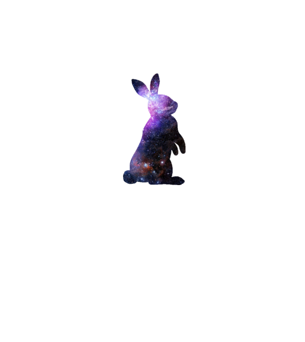 Galaxis nyuszi minta szürke pólón