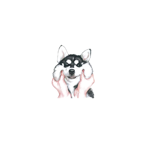 Husky minta fehér pólón