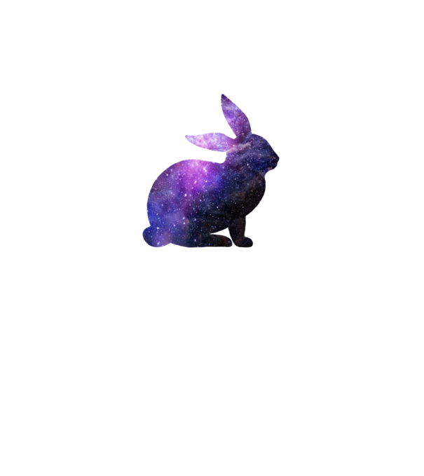 Galaxis nyuszi minta fehér pólón
