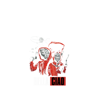 Bella Ciao - Nagy Pénzrablás - Money Heist - Casa de Papel minta fekete pólón