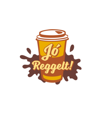 Jó reggelt kávé  minta fehér pólón