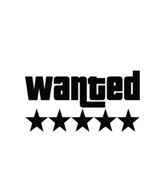 WANTED ★★★★★ (GTA) minta fehér pólón