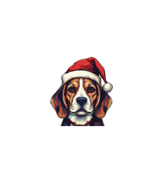 Karácsonyi Beagle minta fehér pólón