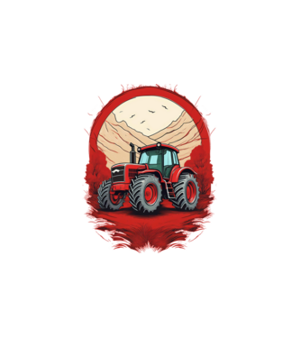 Traktor minta fehér pólón