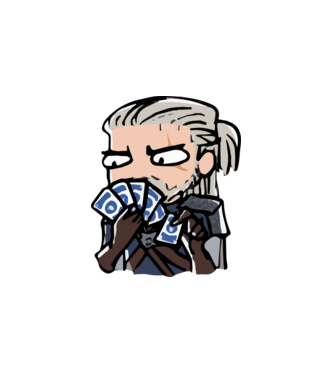 Geralt és a Gwent minta fehér pólón