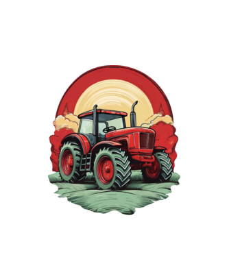 Traktor minta fehér pólón