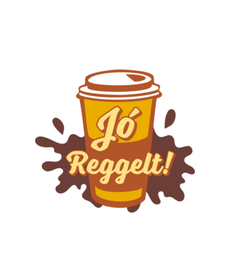 Jó reggelt kávé  minta fehér pólón