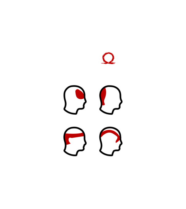 Type of Headaches - God of War minta fehér pólón