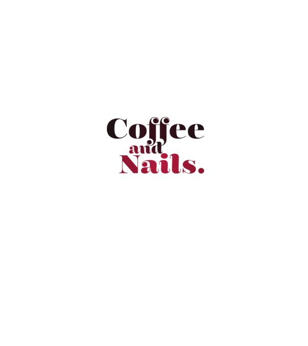 Coffee and nails. minta fehér pólón