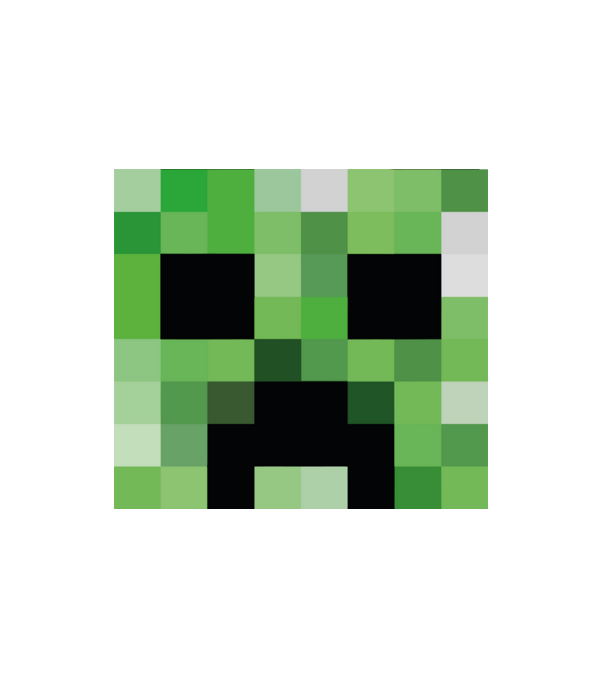 Creeper Minecraft minta fehér pólón