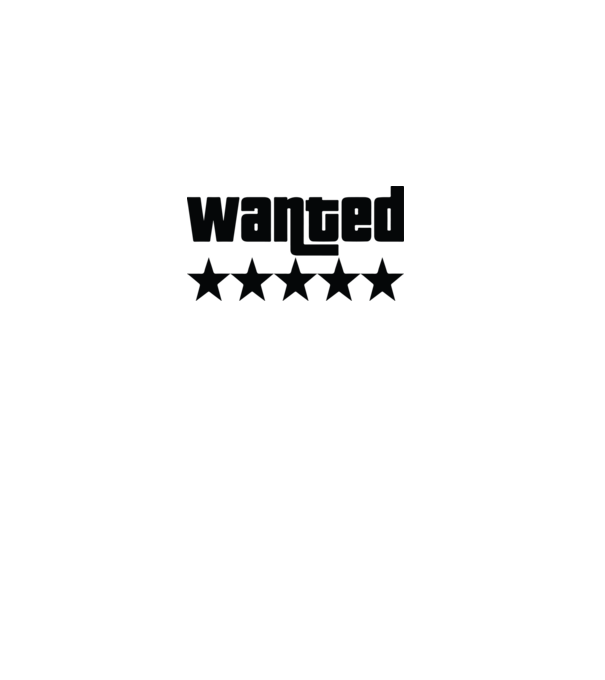 WANTED ★★★★★ (GTA) minta fehér pólón