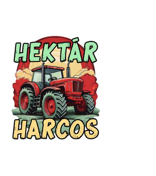 Hektár Harcos minta fehér pólón
