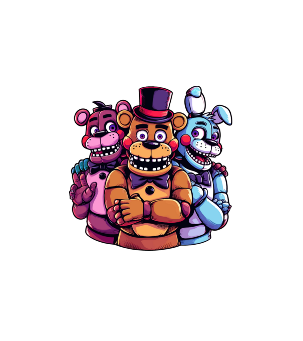 Freddy Fazbear and Friends minta fehér pólón