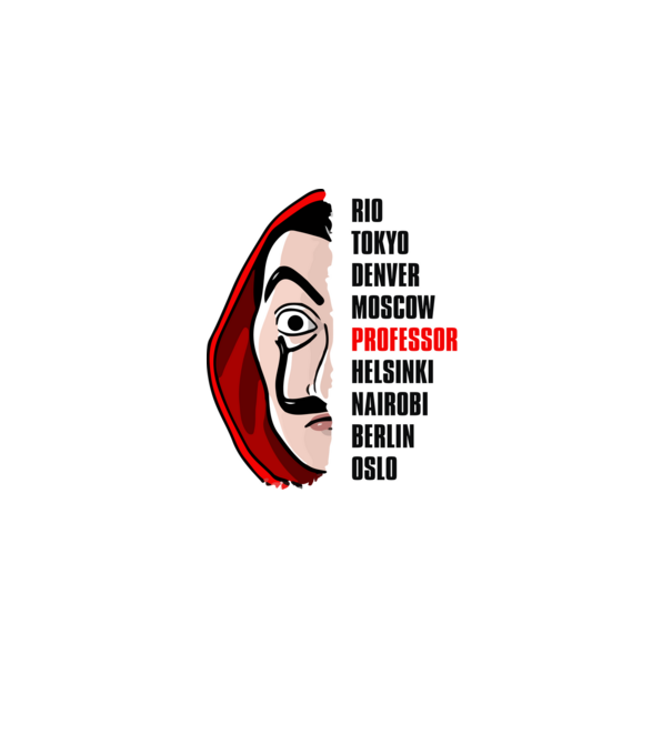 A nagy pénzrablás - La Casa de Papel - Money Heist minta fekete pólón