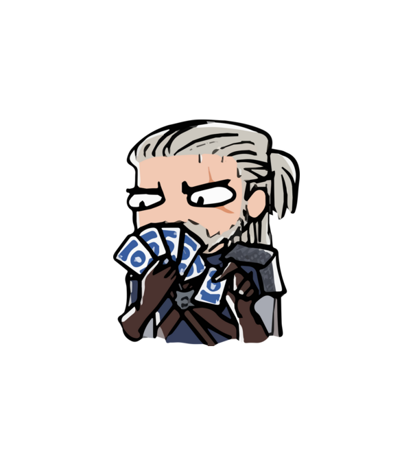 Geralt és a Gwent minta fehér pólón