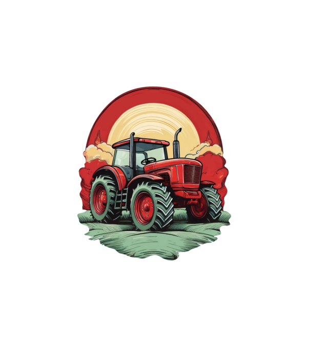 Traktor minta fehér pólón