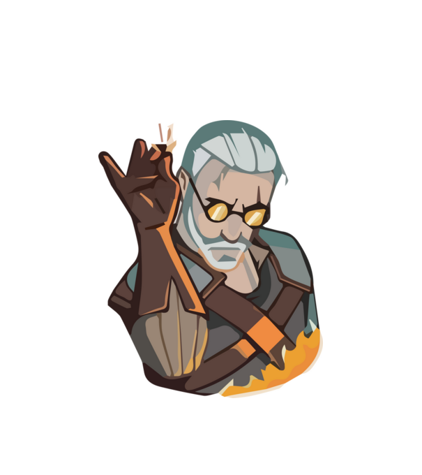 Geralt - Igni jel minta fehér pólón