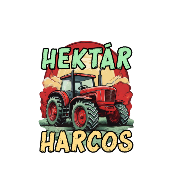 Hektár Harcos minta fehér pólón