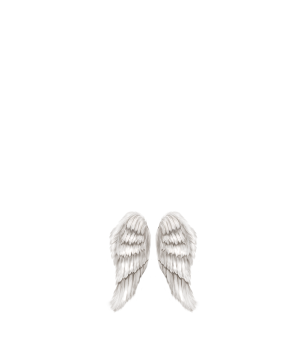 angel wings minta fehér pólón
