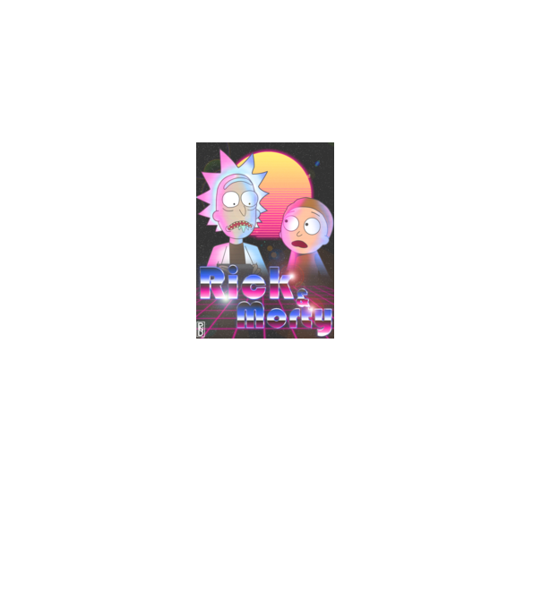Rick és Morty! - retro minta fekete pólón