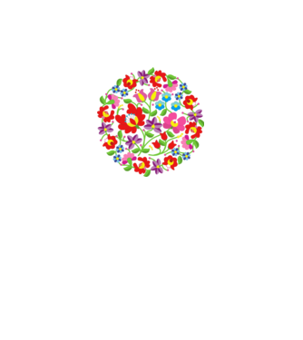 kalocsai kör formában minta neonzöld pólón