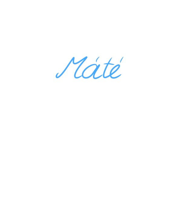 Máté minta fekete pólón