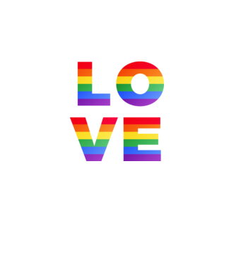 LMBTQ LOVE minta világos rózsaszín pólón