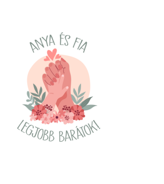 Anya és fia legjobb barátok! minta fekete pólón