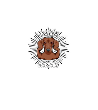 Beszólsz eláslak! - Barna tacskó minta szürke pólón
