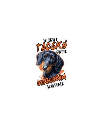 Tacskó Május minta fehér pólón
