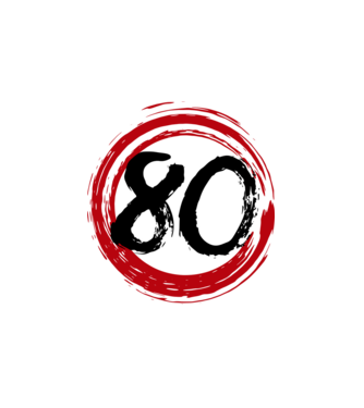 Szülinapi 80-as tábla minta fehér pólón