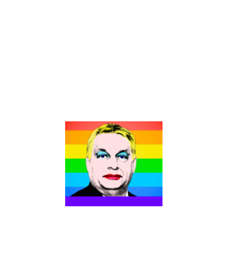 Orbán Viktor Pride minta fehér pólón