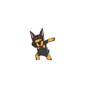 Doberman Dab minta fekete pólón