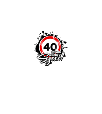 40 és még mindig szexi!  minta királykék pólón